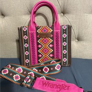 Wrangler Vibrant Pink and Brown Tote